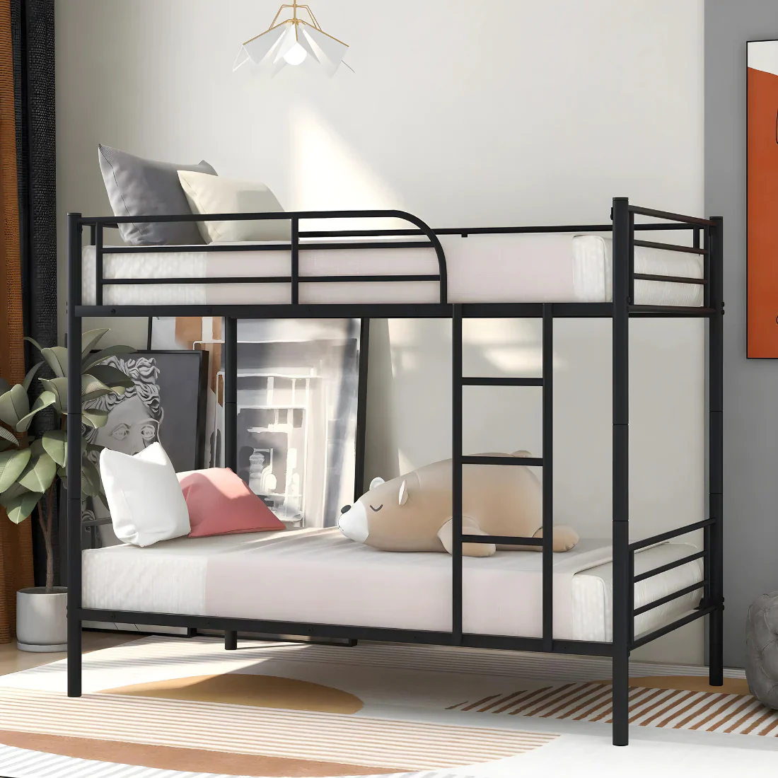 AdvikMetalBunkBedinBlackColour-SpaceSavingMetalBunkBed