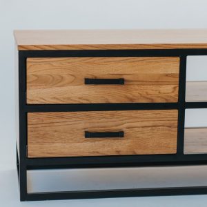 Modern Oak & Iron Console