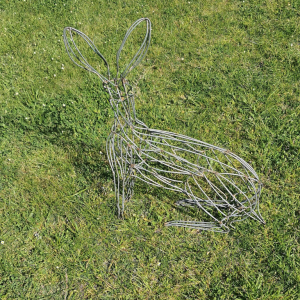 Wireframe Hare Sculpture
